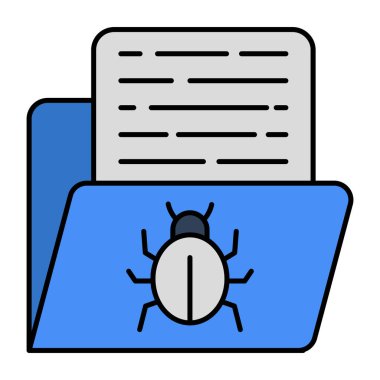 Infected folder icon, editable vector 