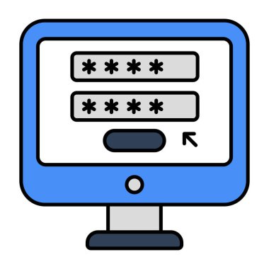 Sistem parolasının düz tasarım simgesi 