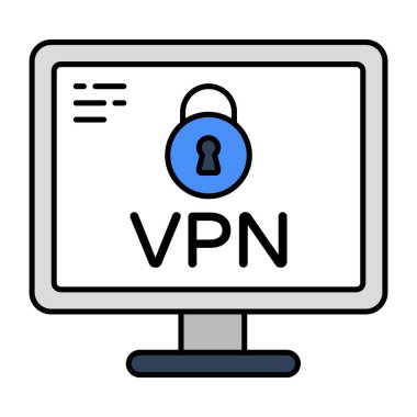 VPN 'nin düz tasarım simgesi 