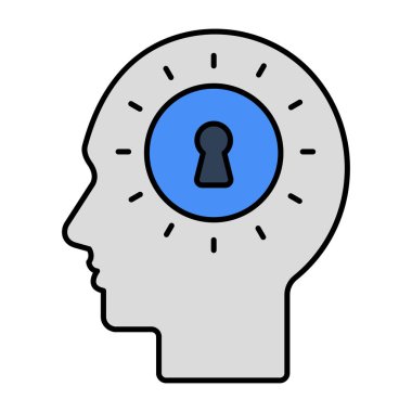 Zihin güvenliğinin son moda vektör tasarımı 