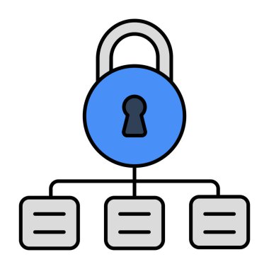 Premium download icon of network lock