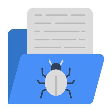 Infected folder icon, editable vector 