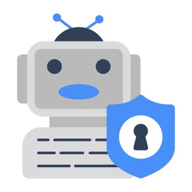 Robot güvenliğinin modern tasarım simgesi 