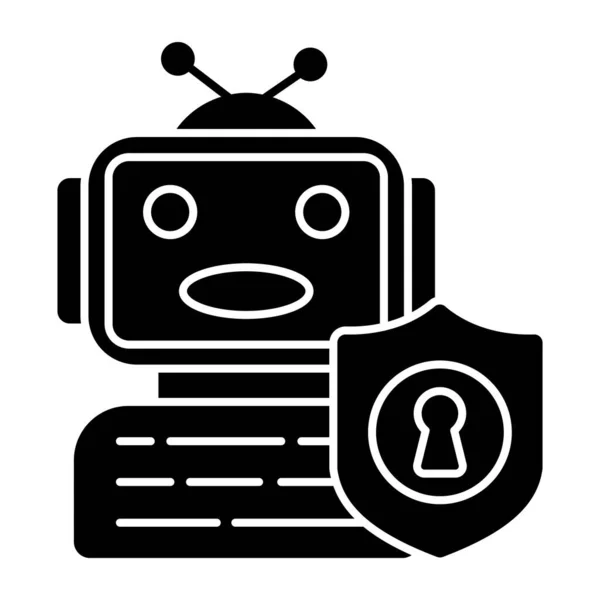 Современный Дизайн Иконки Безопасности Роботов — стоковый вектор