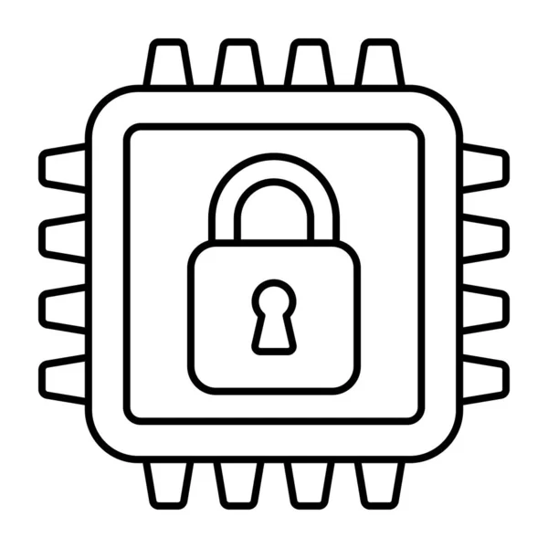 Premium Download Icon Secure Microchip — Vetor de Stock