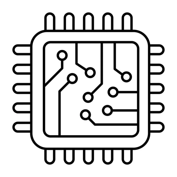Ідеальна Піктограма Дизайну Процесора — стоковий вектор