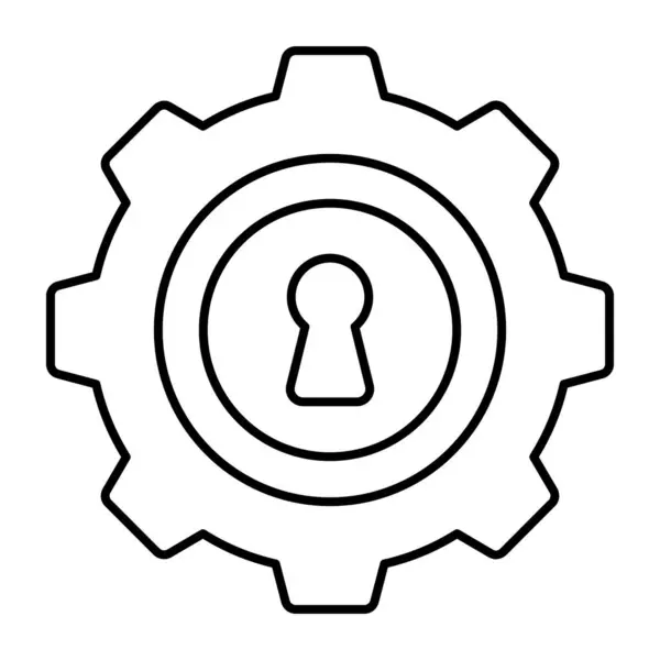 Keyhole Gear Icon Security Setting — Stok Vektör