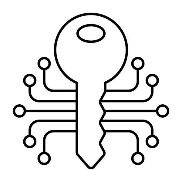 Upravitelná Ikona Návrhu Šifrovaného Klíče — Stockový vektor