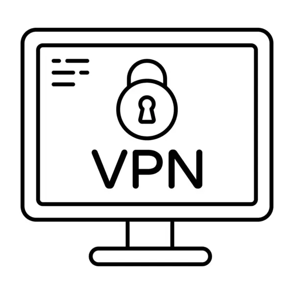 stock vector A linear design icon of VPN 