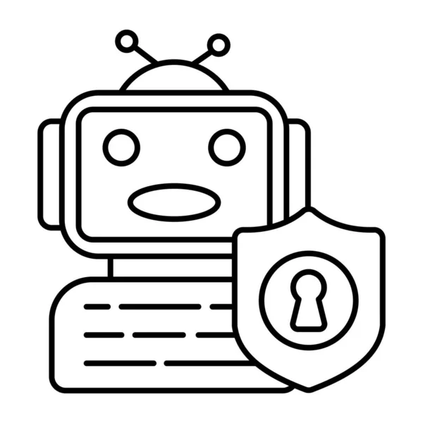 Σύγχρονο Σχεδιαστικό Εικονίδιο Της Ασφάλειας Ρομπότ — Διανυσματικό Αρχείο