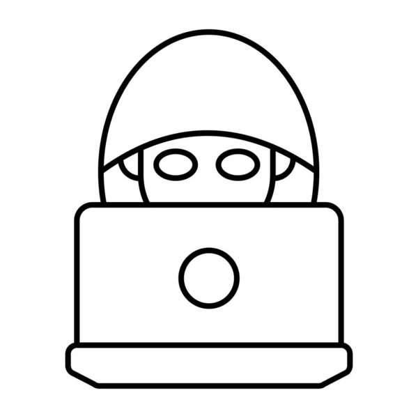 Icono Persona Misteriosa Hacker Editable Vector — Vector de stock