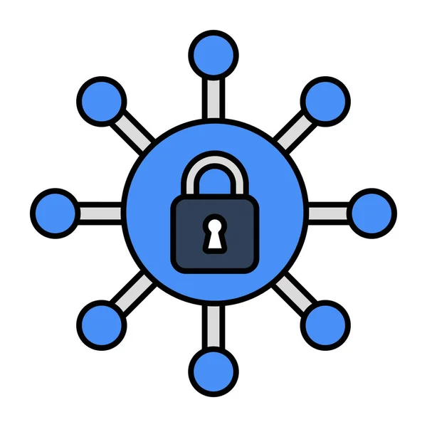 Premium Download Icon Network Lock — Stock Vector
