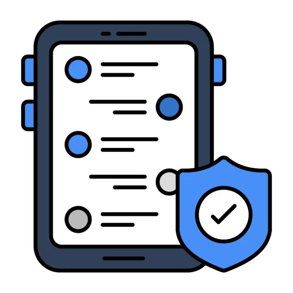 Conceptual Flat Design Icon Mobile Security — Stockvektor