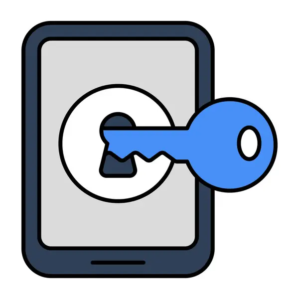 Conceptual Flat Design Icon Mobile Access — Stok Vektör