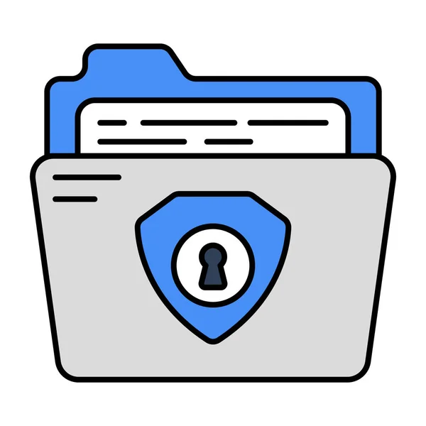Premium Download Icon Locked Folder — Stok Vektör