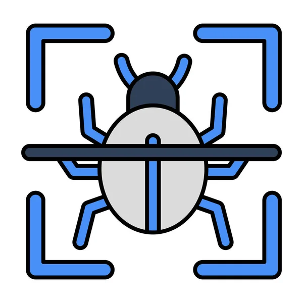 Een Icoon Ontwerp Van Bug Scanning — Stockvector