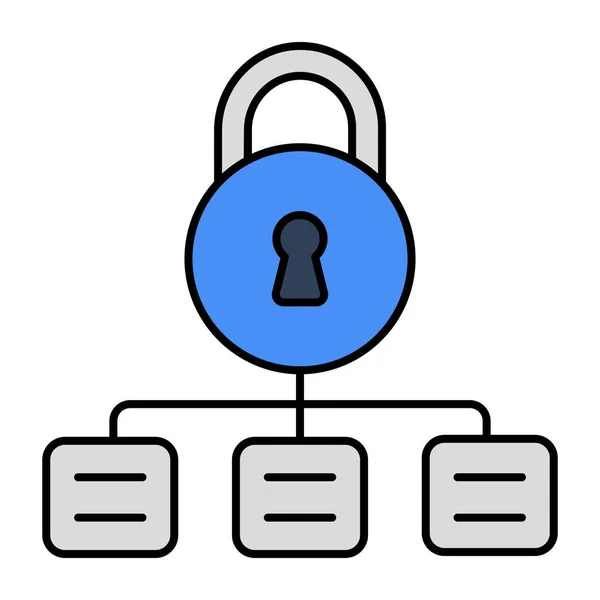 Premium Download Icon Network Lock — Vettoriale Stock