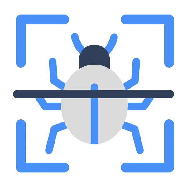 Icon Design Bug Scanning — Stock Vector