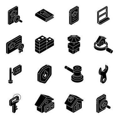 En iyi emlak simgeleri paketi. Photoshop üzerinde düzenleme / düzenleme kolaylığı için her bir simge% 100 düzenlenebilir vektör şeklinde düzenlenir ve ayrılır.