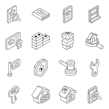 En iyi emlak simgeleri paketi. Photoshop üzerinde düzenleme / düzenleme kolaylığı için her bir simge% 100 düzenlenebilir vektör şeklinde düzenlenir ve ayrılır.