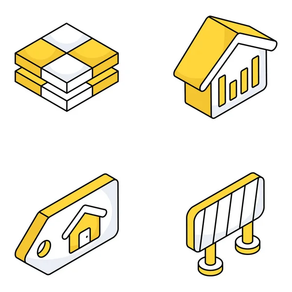 Premium Paket Von Immobilien Symbolen Jedes Symbol Ist Organisiert Und — Stockvektor