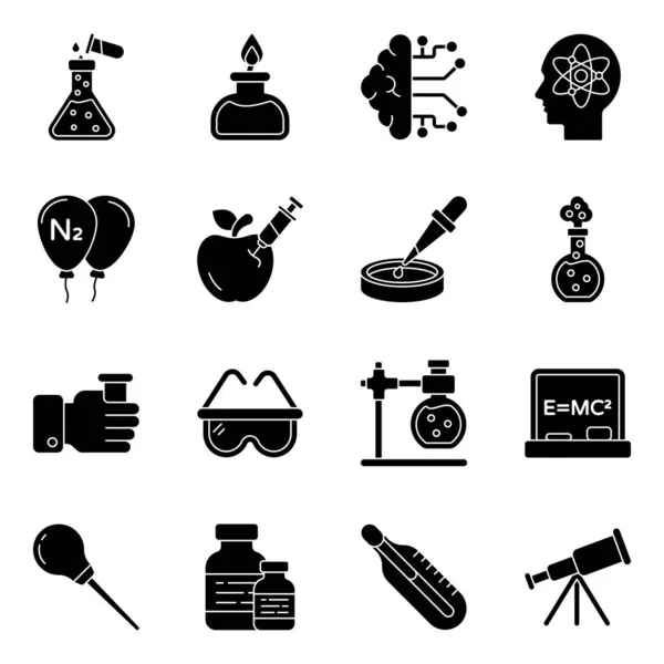 Science Icons Set Designed Love Detail Quality Ideal Working Sites — Stock Vector