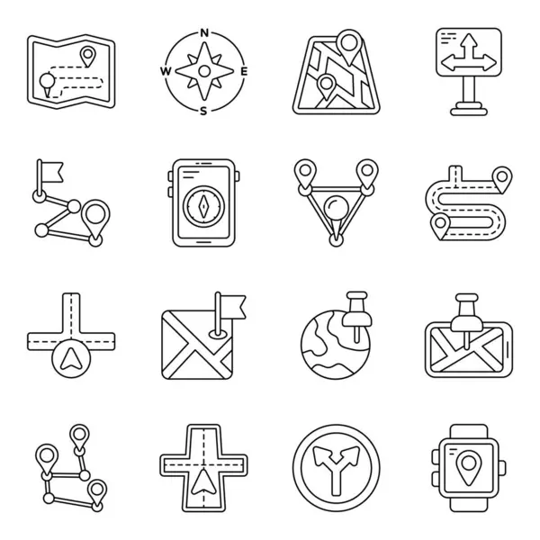 Here Pack Map Icons You Can Edit Change Colors Modify — Stock Vector