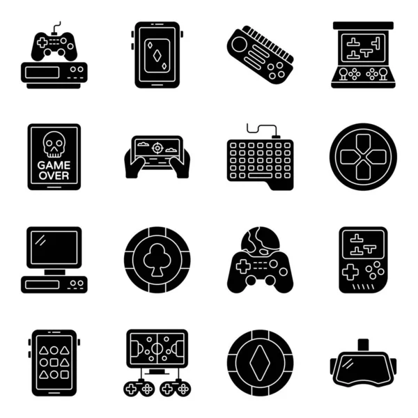 Gaming Symbole Sanftem Stil Voll Editierbare Skalierbare Vektoren Jedes Symbol — Stockvektor
