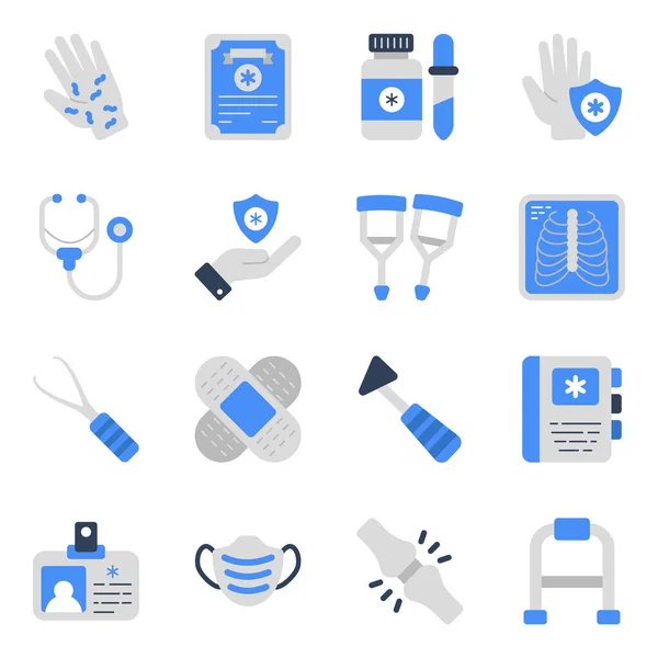 Kreativ Gestaltete Packung Medizinischer Ikonen Sie Können Diese Symbole Als — Stockvektor