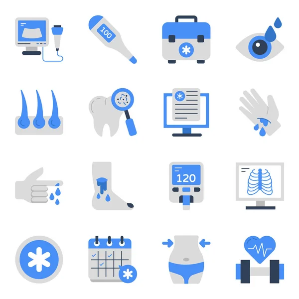 Kreatívan Megtervezett Orvosi Ikonok Ezeket Ikonokat Használhatja Képként Alkalmazásban Megjelenítésként — Stock Vector