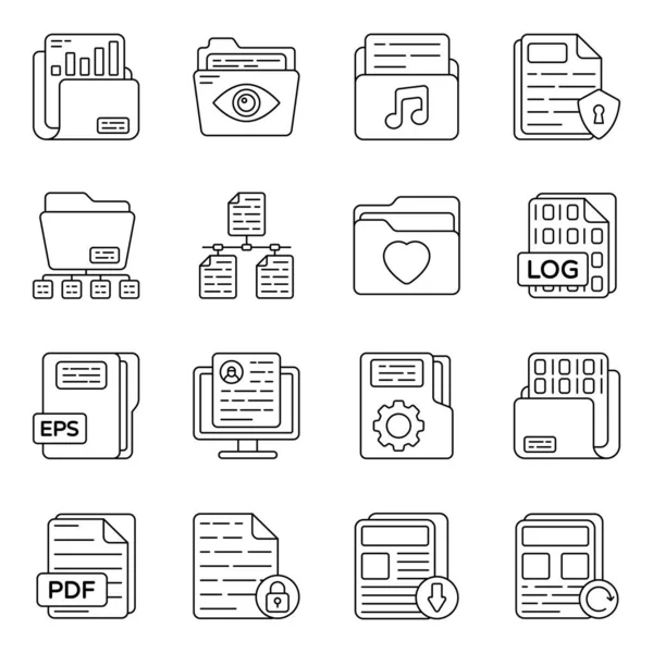 Download Document Icons Set Our Icons Set Features Different Types — Stock Vector