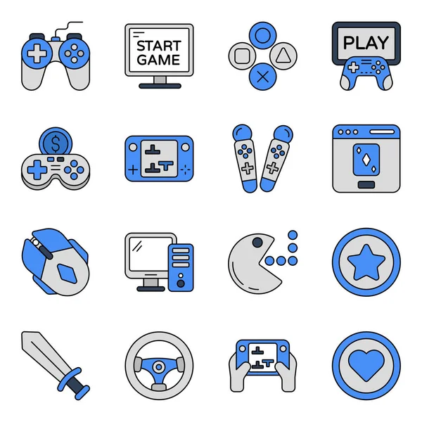 Gaming Icons Soft Style Fully Editable Scalable Vectors Each Icon — Stock Vector