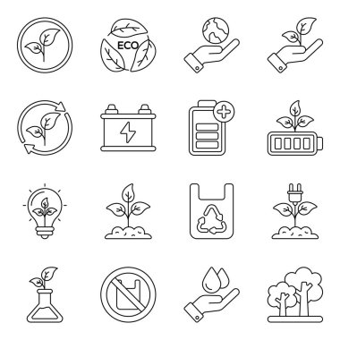 Ekoloji Düz Simgeleri Paketi