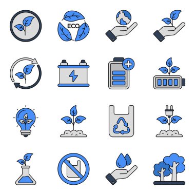 Ekoloji Düz Simgeleri Paketi
