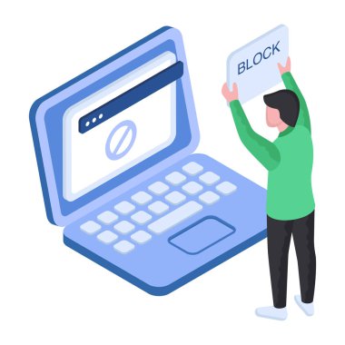 Blok web sitesinin düzenlenebilir tasarım illüstrasyonu