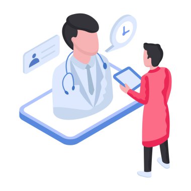 Çevrimiçi doktor danışmanlığının vektör tasarımı