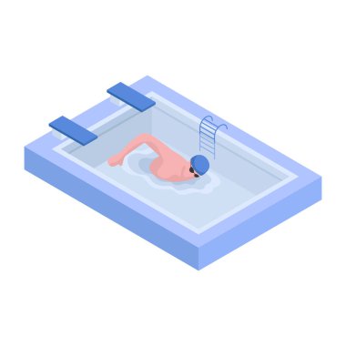 Yüzücünün düzenlenebilir tasarım illüstrasyonu