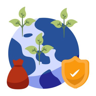Küresel çevre güvenliğinin yaratıcı tasarım simgesi