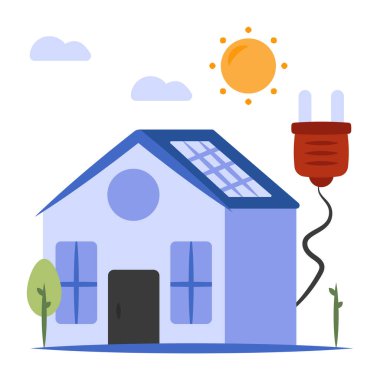 Güneş evinin vektör tasarımı