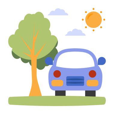 Temiz şehrin kavramsal düz tasarım simgesi