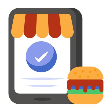 Taşınabilir yiyecek siparişinin simge tasarımı