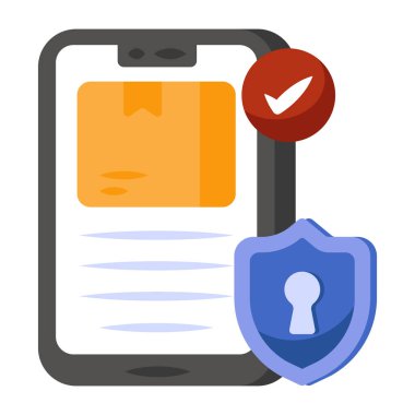 Mobil paket güvenliğinin mükemmel tasarım simgesi