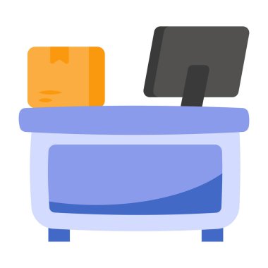 Lojistik resepsiyonun düz tasarım simgesi 