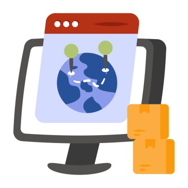 Küresel paket konumunun mükemmel tasarım simgesi