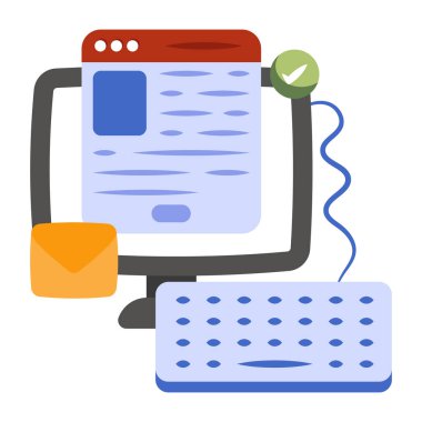 Çevrimiçi özgeçmişin düz tasarım simgesi