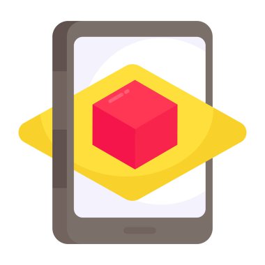 Mobil 3d küpün düzenlenebilir tasarım simgesi