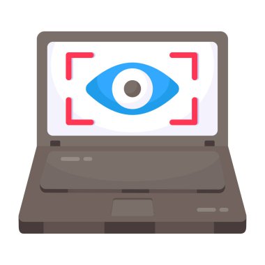 A colored design icon of iris recognition
