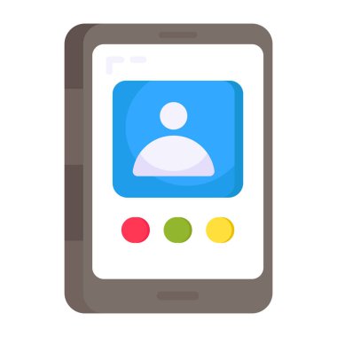 Mobil kullanıcının kavramsal düz tasarım simgesi