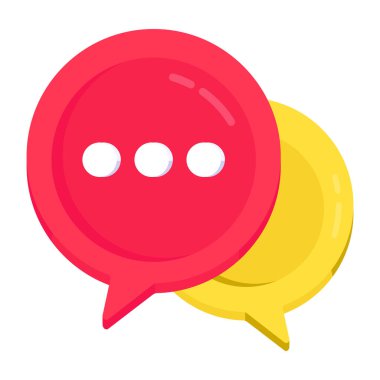 Conceptual flat design icon of chatting 