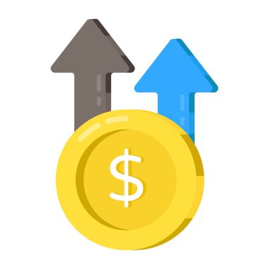 Dolar oranı artışının simge tasarımı 